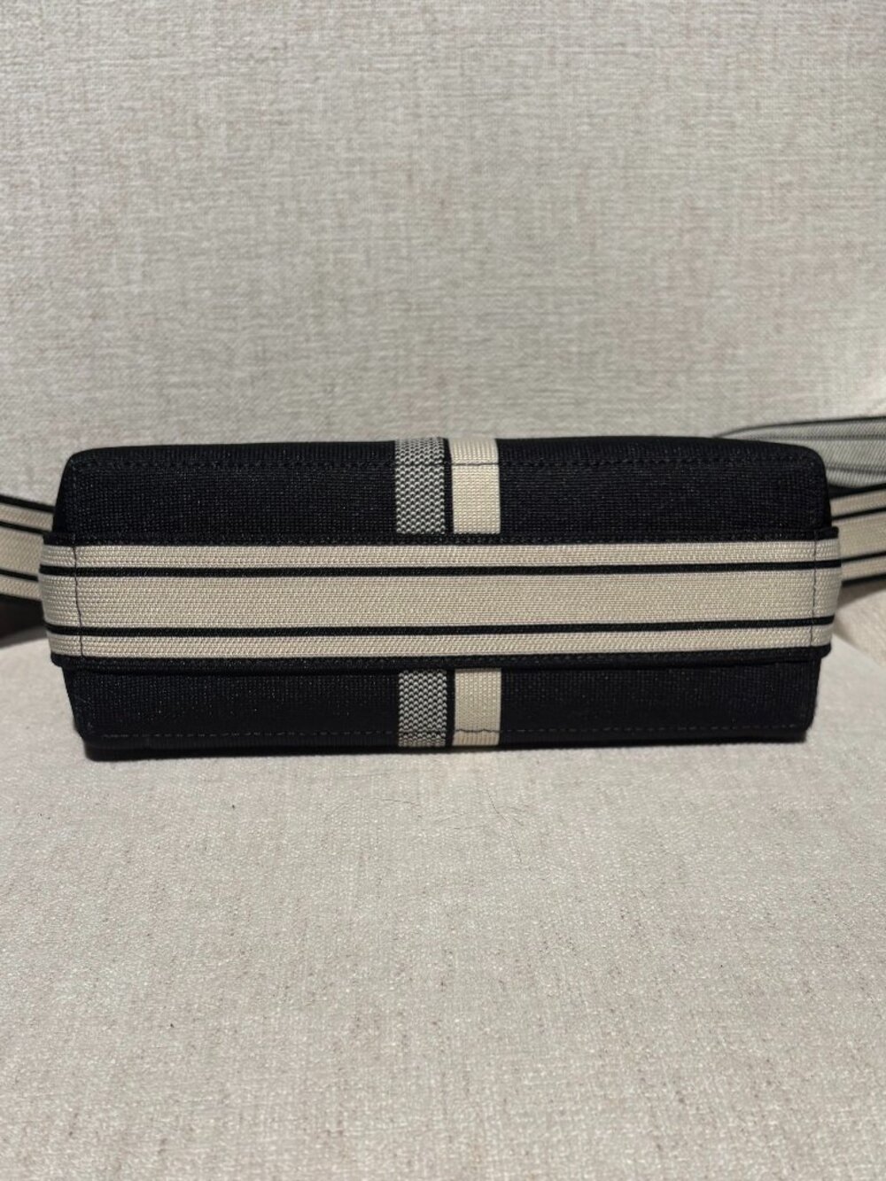 Rothy’s The Casual Crossbody Bag - Black & Ivory Stripe (Like New / Used Once) - Picture 5 of 11
